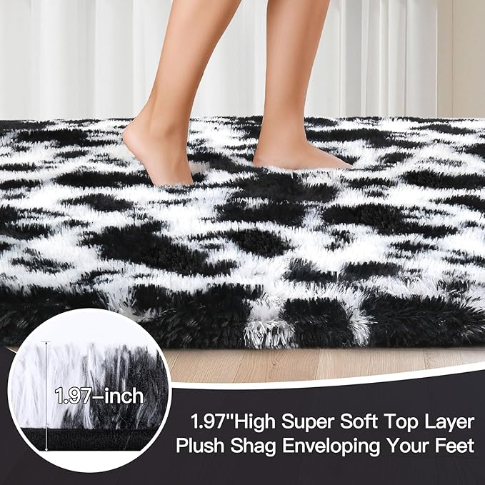 Sour Lemon 8x10 Area Rugs for Bedroom, Living Room Fluffy Rug, Large Area Rug Shag Shaggy Carpet Soft Plush Furry Bedside Rug, Machine Washable Area Rugs for Kids Girls Boys Home Decor Anti Slip