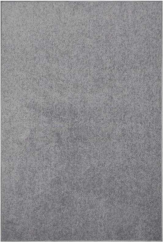 Furnish my Place Modern Indoor/Outdoor Commercial Solid Color Rug - Grey, 8' x 11', Rectangular, Pet and Kids Friendly Rug. Made in USA, Area Rugs Great for Kids, Pets, Event, Wedding