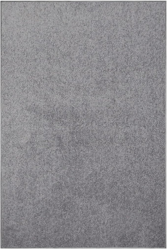 Furnish my Place Modern Indoor/Outdoor Commercial Solid Color Rug - Grey, 12' x 19', Rectangular, Pet and Kids Friendly Rug. Made in USA, Area Rugs Great for Kids, Pets, Event, Wedding