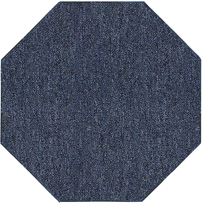 Ambiant Broadway Collection Pet Friendly Indoor Outdoor Area Rugs Blue - 12' Octagon, Stain & Fade Resistant, Easy Care, Pet & Kids Friendly, Made in USA, Perfect for Weddings & Everyday Use!