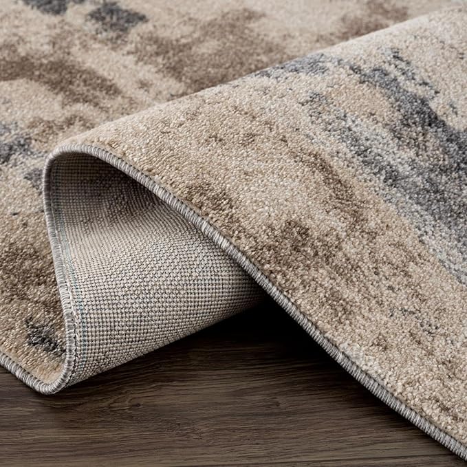 LUXE WEAVERS Euston Collection Gray-Gray 2x7 Modern Abstract Area Rug
