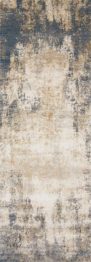 Loloi Teagan Collection 6'-7" x 9'-2" Area Rug in Ivory/Mist - Large, Soft Neutral Rug, High-Traffic for Living Room, Bedroom, Home Office, Dining Area