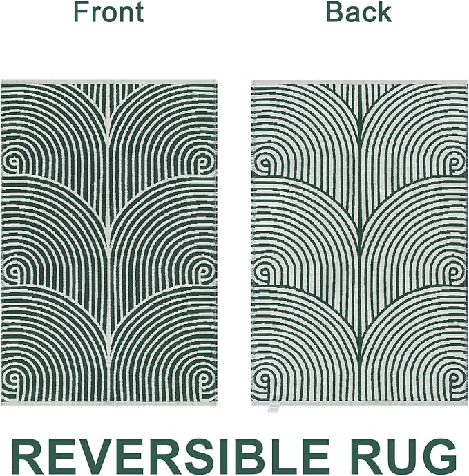 Tiffasea Front Door Mat 2'x3' Washable Small Entry Rug, Reversible Front Door Rugs for Entryway Indoor Cotton Woven Modern Area Rug Boho Green Bathroom Rugs for Bedroom Kitchen Entry Porch
