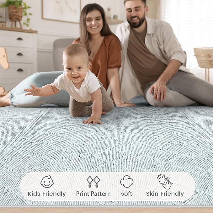 2x3 Rug Entryway Rugs: Washable Boho Small Geometric Moroccan Printed Pattern Rug Modern Indoor Soft Non Slip Ultra Thin Front Door Mat for Kitchen Bedroom (Grey, 2'x3')