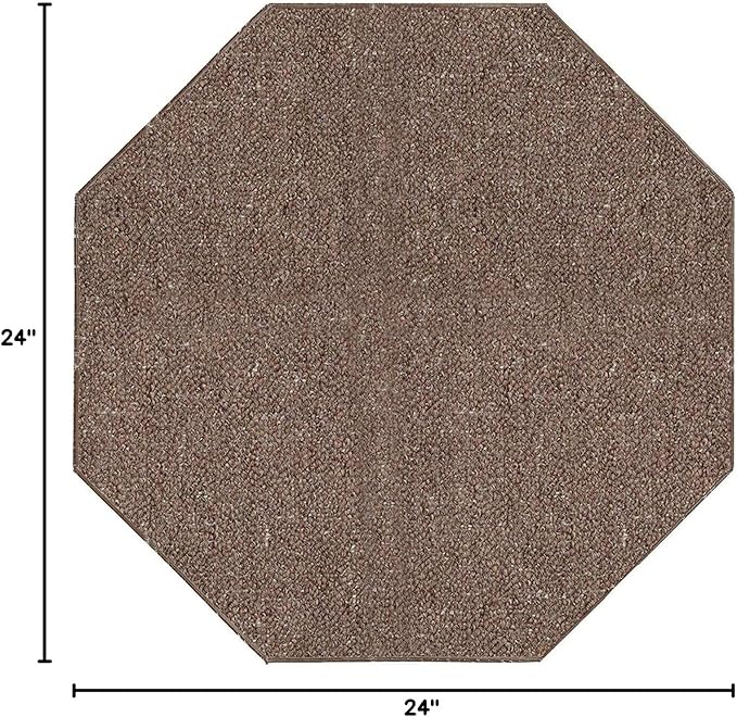 Ambiant Broadway Collection Pet Friendly Indoor Outdoor Area Rugs Brown - 2' Octagon, Stain & Fade Resistant, Easy Care, Pet & Kids Friendly, Made in USA, Perfect for Weddings & Everyday Use!