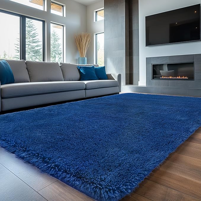 Sour Lemon 8x10 Area Rugs for Bedroom, Living Room Fluffy Rug, Large Area Rug Shag Shaggy Carpet Soft Plush Furry Bedside Rugs, Machine Washable Area Rugs for Kids Girls Boys Home Decor Anti Slip