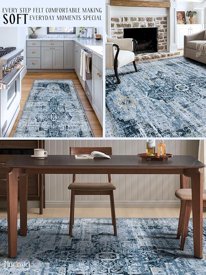 2x3 Door Mat Entryway Rug, Small Soft Non-Slip Machine Washable Area Rug Low-Pile Boho Rug Oriental Throw Rug Carpet for Living Room Bedroom Kitchen Entrance