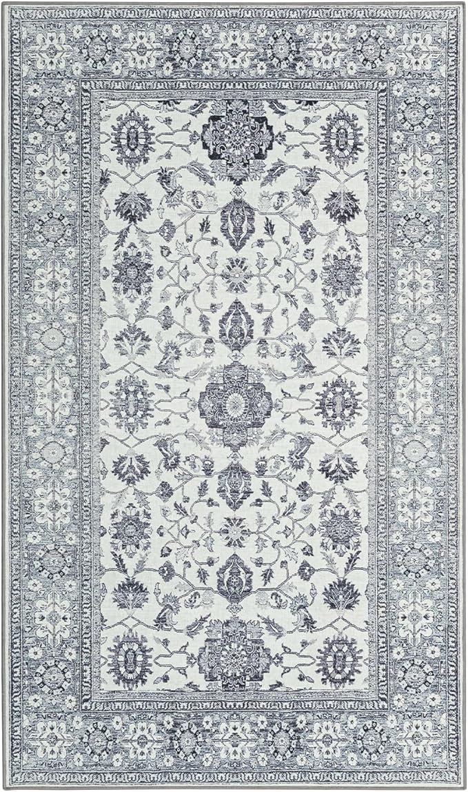 ILANGO Non Slip Runner Rugs for Hallway, 5'x7' ft Distressed Traditional Kitchen Washable, Carpet Runner Floor Mat for Indoor Entryway Bedroom Laundry Room, Easy to Clean