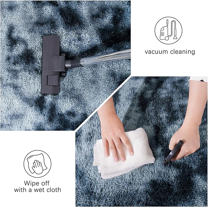 9x12 Area Rug for Living Room, Ultra Soft Large Shag Rug Fluffy Carpet for Bedroom, Plush Modern Floor Rug for Kids Girls Room Nursery Home Decor Aesthetic, Blue Grey