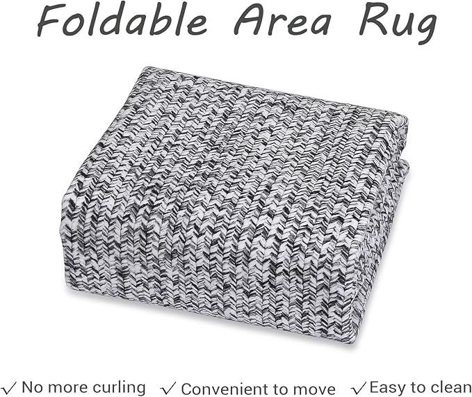 Printed Washable Rugs Runner Rug 2x8 Rug for Living Room Bathroom Rugs Modern Imitation Braided Bedroom Rug Non Slip Geometric Area Rug Kitchen Rugs Stain Resistant Carpet 2'x8' Light Grey