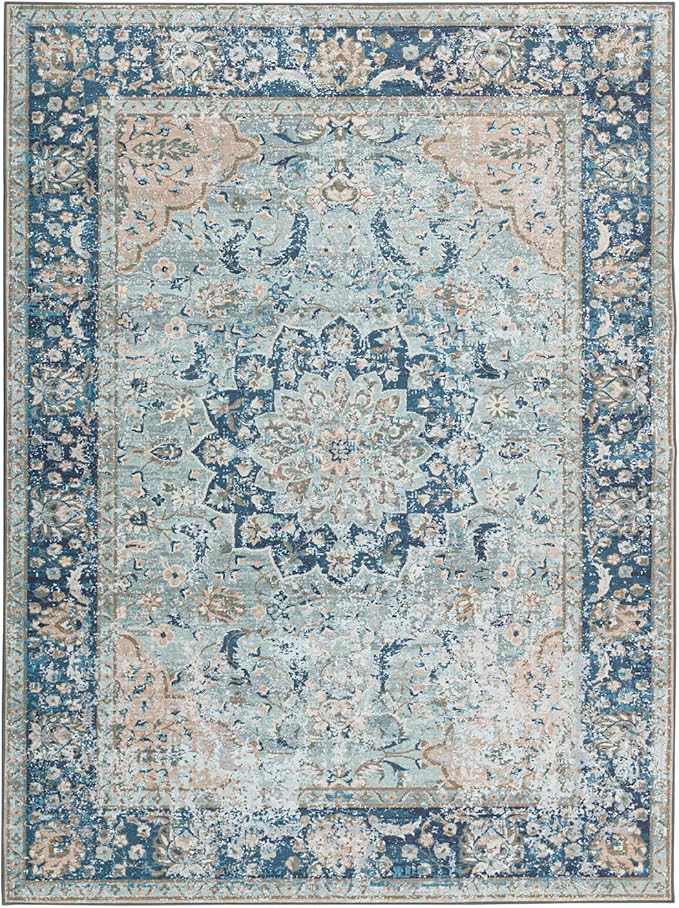 ILANGO Non Slip Runner Rugs for Hallway, 5'x7' ft Distressed Traditional Kitchen Washable, Carpet Runner Floor Mat for Indoor Entryway Bedroom Laundry Room, Easy to Clean