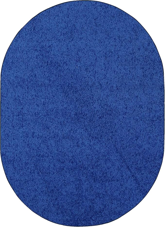 Furnish my Place Modern Indoor/Outdoor Commercial Solid Color Rug - Neon Blue, 2' x 12' Oval, Pet and Kids Friendly Rug. Made in USA, Area Rugs Great for Kids, Pets, Event, Wedding