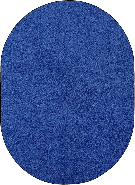 Furnish my Place Modern Indoor/Outdoor Commercial Solid Color Rug - Neon Blue, 2' x 12' Oval, Pet and Kids Friendly Rug. Made in USA, Area Rugs Great for Kids, Pets, Event, Wedding