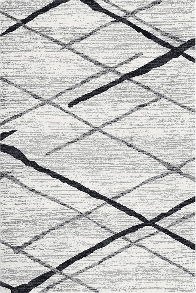 Yancorp Small Area Rug 2'x3'Grey Stripes Washable Rug for Entrance Faux Wool Non-Slip Indoor Door Mat Throw Rug for Bedroom Kitchen Entryway Bathroom
