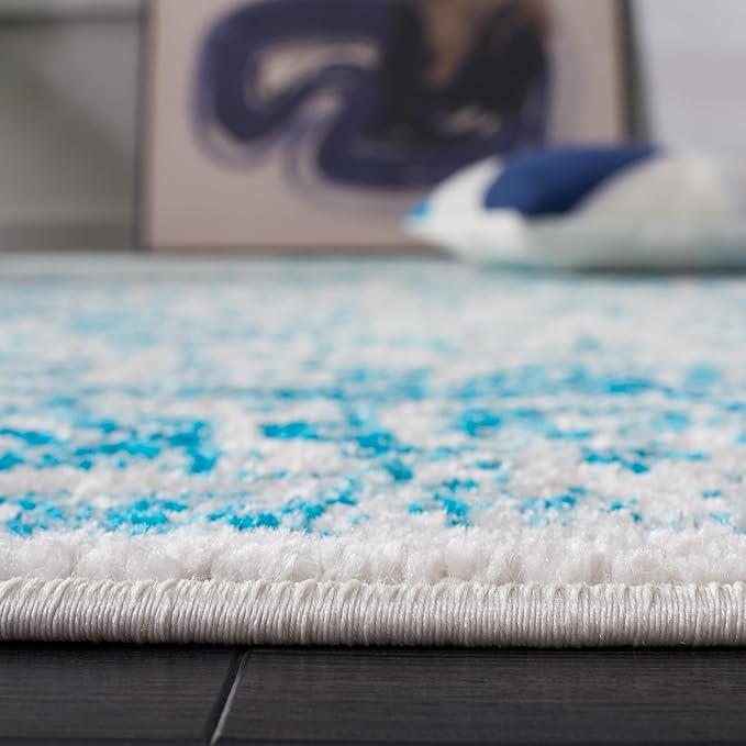 SAFAVIEH Adirondack Collection Runner Rug - 2'6" x 10', Ivory & Teal, Oriental Distressed Design, Non-Shedding & Easy Care, Ideal for High Traffic Areas in Living Room, Bedroom (ADR109D)