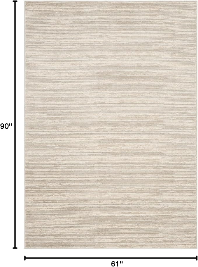 SAFAVIEH Vision Collection Area Rug - 5'1" x 7'6", Creme, Modern Ombre Tonal Chic Design, Non-Shedding & Easy Care, Ideal for High Traffic Areas in Living Room, Bedroom (VSN606F)