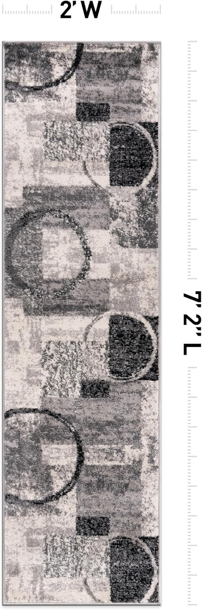 Rugshop Contemporary Abstract Circle Design Soft Runner Rug 2' x 7'2" Cream