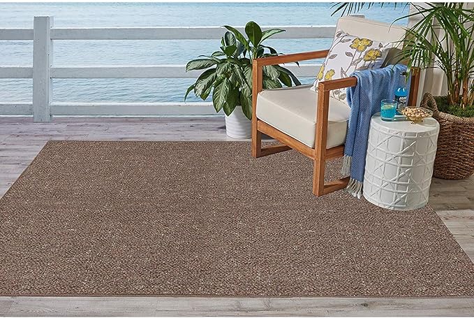 Ambiant Broadway Collection Pet Friendly Indoor Outdoor Area Rugs Brown - 2' Hexagon, Stain & Fade Resistant, Easy Care, Pet & Kids Friendly, Made in USA, Perfect for Weddings & Everyday Use!