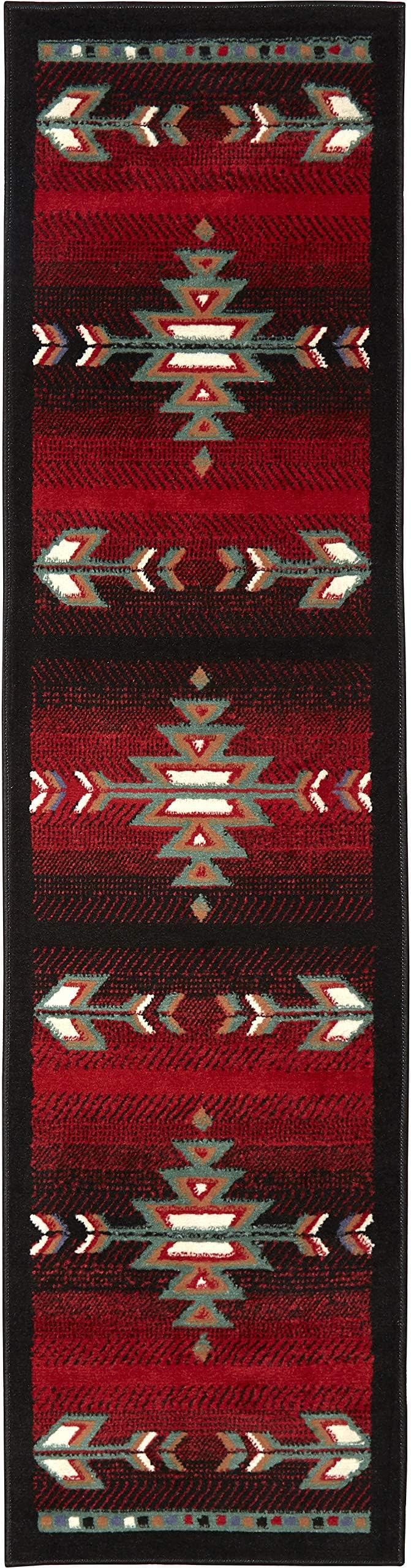 Home Dynamix Sagrada Southwest Area Rug 2x7 Black/Red/ Ivory