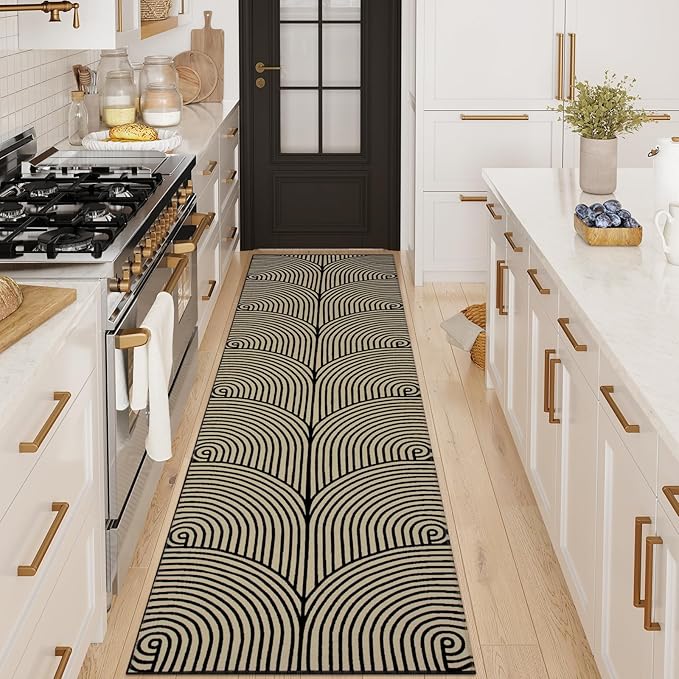 Tiffasea Kitchen Rugs Runners for Hallways 2.6'x10' Washable Runner Rug Reversible Entryway Rug Cotton Hand-Woven Floor Carpet Runner for Bathroom Bedroom Laundry Room