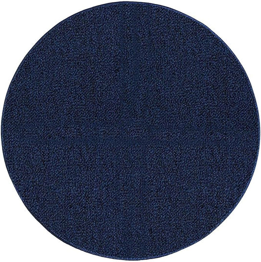 Ambiant Broadway Collection Pet Friendly Indoor Outdoor Area Rugs Blue - 2' Round, Stain & Fade Resistant, Easy Care, Pet & Kids Friendly, Made in USA, Perfect for Weddings & Everyday Use!