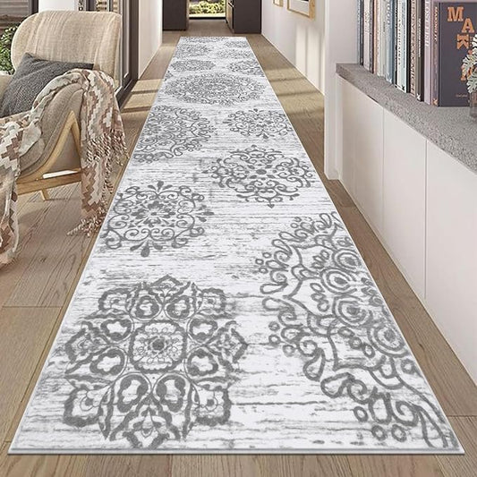HEBE Hallway Runner Rug 2'8''x14' Washable Vintage Distressed Area Rugs Non Slip Laundry Rug Runner Boho Floor Carpet Runners for Hallways Entryway Laundry Room Kitchen Bathroom