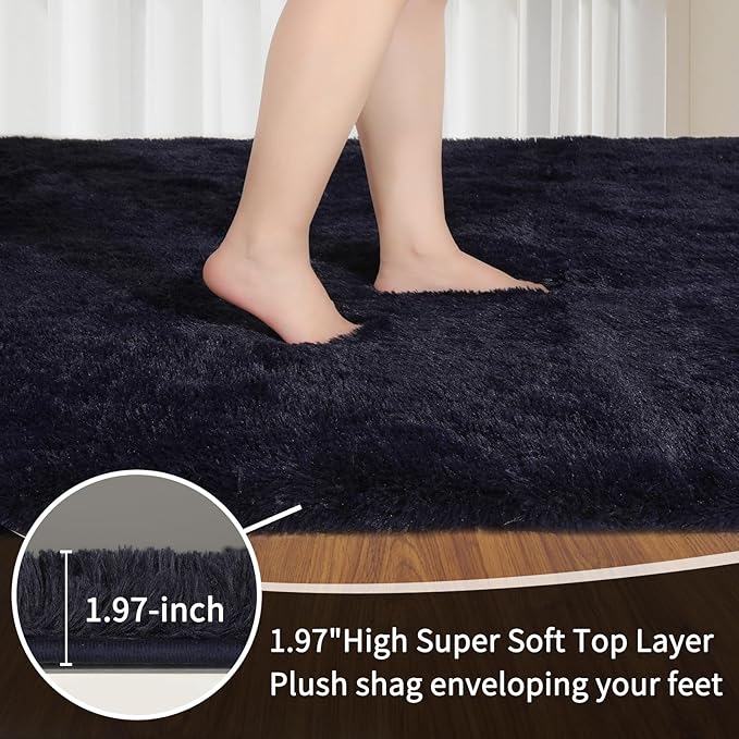 Sour Lemon 8x10 Area Rugs for Bedroom, Living Room Fluffy Rug, Large Area Rug Shag Shaggy Carpet Soft Plush Furry Bedside Rug, Machine Washable Area Rugs for Kids Girls Boys Home Decor Anti Slip