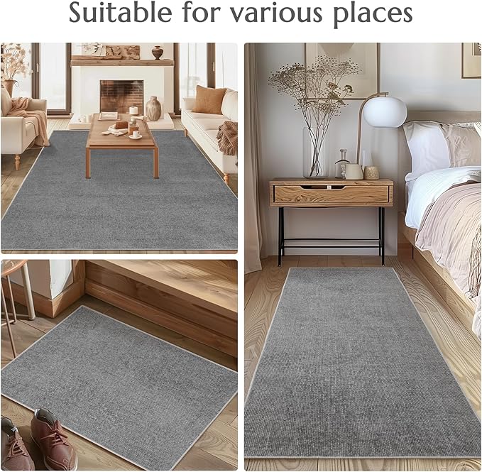 jinchan Modern Runner Rug 2x6 Washable Hallway Rug Grid Runner Indoor Floor Cover Geometric Contemporary Non Slip Soft Carpet for Kitchen Bedroom Laundry Room Home Office Grey
