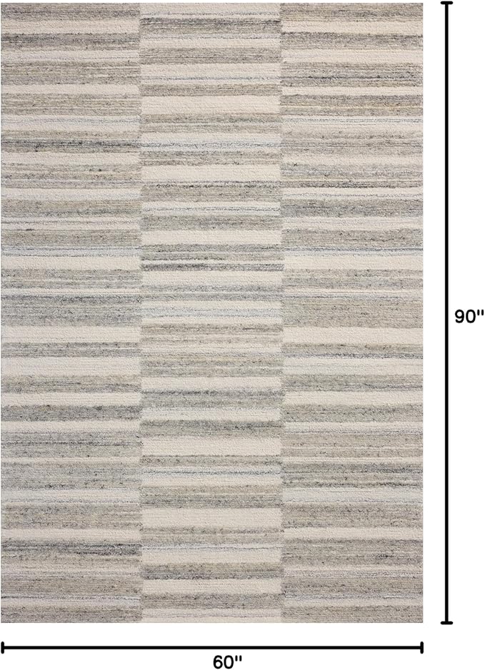 Loloi Magnolia Home by Joanna Gaines Rae Collection RAE-02 Stone/Ivory 5'-0" x 7'-6" Area Rug