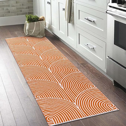 Tiffasea Washable Runner Rug 2'x6', Long Kitchen Rugs Laundry Hallway Runner Cotton Woven Area Rug Entryway Throw Rugs Indoor Outdoor Carpet for Bedroom/Bathroom/Living Room