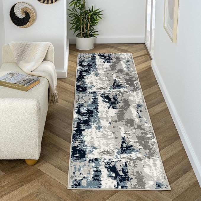 LUXE WEAVERS Kimberly Collection Ivory 2x7 Modern Abstract Area Rug