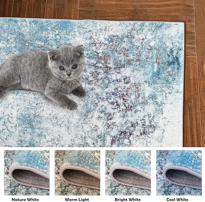 Abstract Runner Rug, 2x6 Washable Hallway Rug Runner Indoor Non-Slip Carpet Runner Soft Low Pile Printed Kitchen Runner Rugs for Entryway Laundry Room Entrance