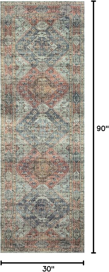 Loloi II Skye Collection SKY-06 Apricot/Mist 2'-6" x 7'-6" Runner Rug