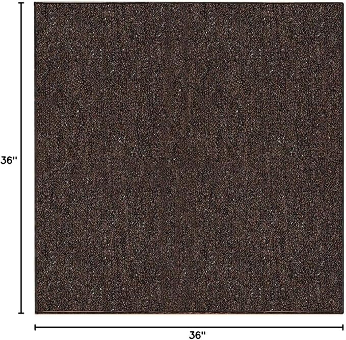 Ambiant Broadway Collection Pet Friendly Indoor Outdoor Area Rugs Brown - 3' Square, Stain & Fade Resistant, Easy Care, Pet & Kids Friendly, Made in USA, Perfect for Weddings & Everyday Use!