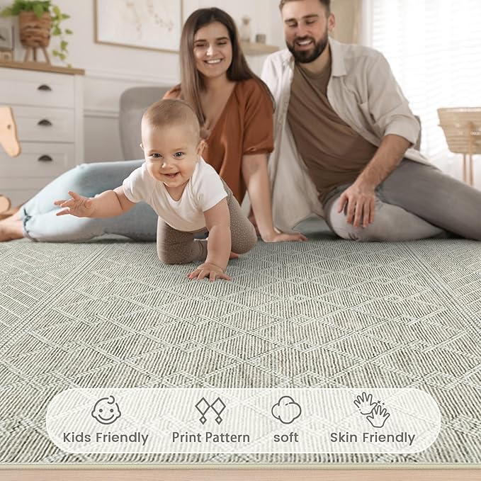 2x3 Rug Entryway Rugs: Washable Boho Small Geometric Moroccan Rug Modern Indoor Soft Non Slip Ultra Thin Front Door Mat for Kitchen Bedroom (Taupe, 2'x3')