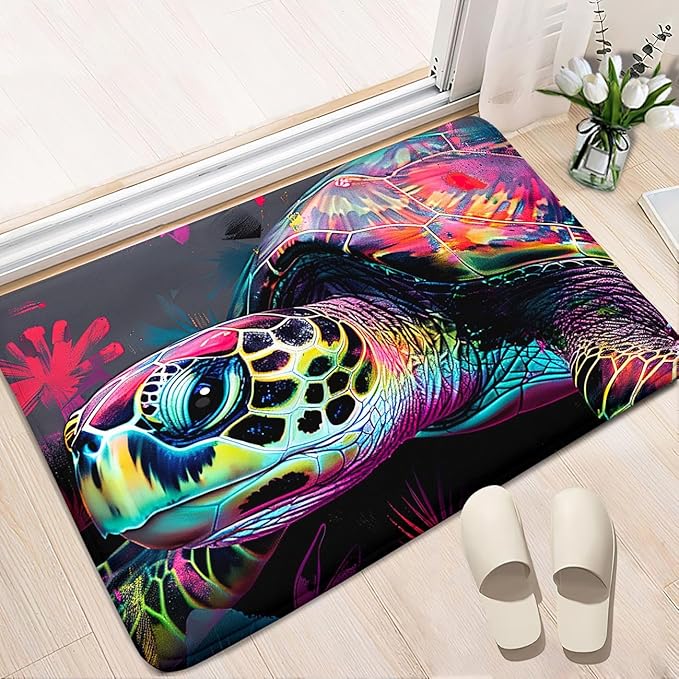 Sea Turtles Rug - Seafloor Turtle Area Rug for Kids 2x3 Feet Colorful Ocean Life Turtles Carpet Rugs for Bedroom Living Room Kids Room Decor