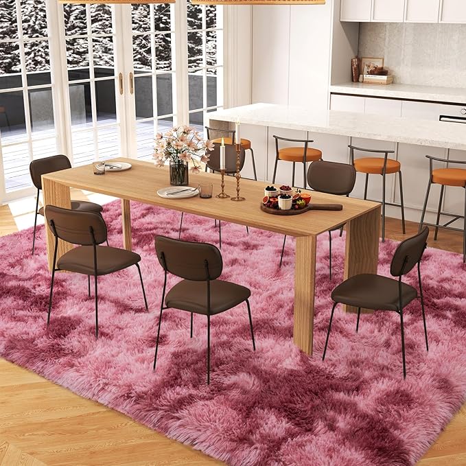 5x7 Area Rugs for Living Room, Plush Thick Carpets for Boy and Girls Room, Modern Soft Shag Rug for Bedroom, Non Slip, Large Indoor Carpet for Nursery Dorms Home Decor Aesthetic, Red