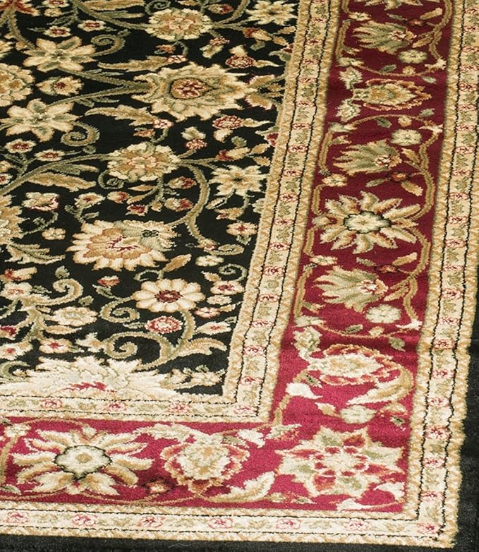 SAFAVIEH Lyndhurst Collection Area Rug - 6' x 9', Black & Red, Traditional Oriental Design, Non-Shedding & Easy Care, Ideal for High Traffic Areas in Living Room, Bedroom (LNH212G)