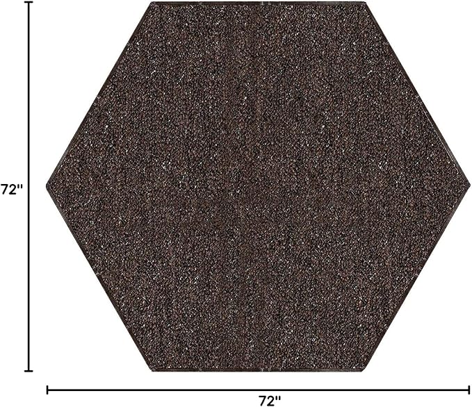 Ambiant Broadway Collection Pet Friendly Indoor Outdoor Area Rugs Brown - 6' Hexagon, Stain & Fade Resistant, Easy Care, Pet & Kids Friendly, Made in USA, Perfect for Weddings & Everyday Use!