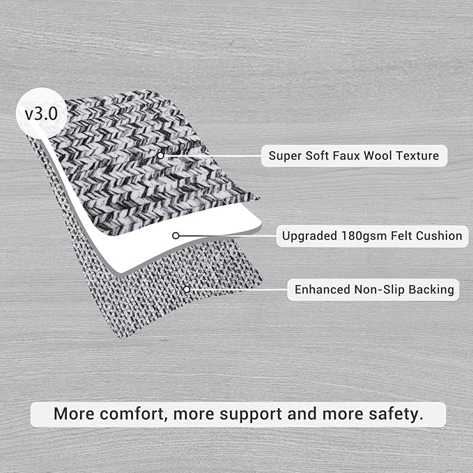 Washable Area Rugs 9x12 Living Room Modern Rugs for Bedroom Grey Rug Imitation Braided Soft Large Area Rug Non Slip Throw Rugs Stain Resistant Carpet for Nursery Dining Room 9'x12' Light Grey