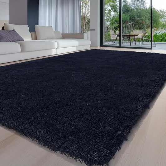 Sour Lemon 8x10 Area Rugs for Bedroom, Living Room Fluffy Rug, Large Area Rug Shag Shaggy Carpet Soft Plush Furry Bedside Rug, Machine Washable Area Rugs for Kids Girls Boys Home Decor Anti Slip