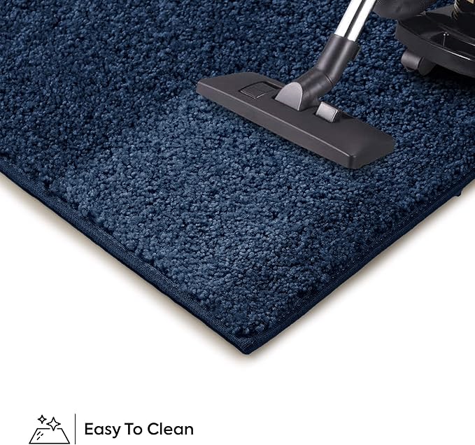 Furnish my Place Modern Plush Solid Color Rug - Navy, 7' x 20', Pet and Kids Friendly Rug. Made in USA, Rectangle, Area Rugs Great for Kids, Pets, Event, Wedding, Living Room