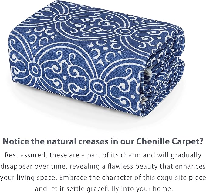 RYB HOME 2x3 Enterway Rug for Kitchen Bathroom, Small Washable Soft Area Rug for Hallway, None Slip Thin Door Mat with Rubber Backing for Font Door Foyer, 2x3 ft, Navy Blue