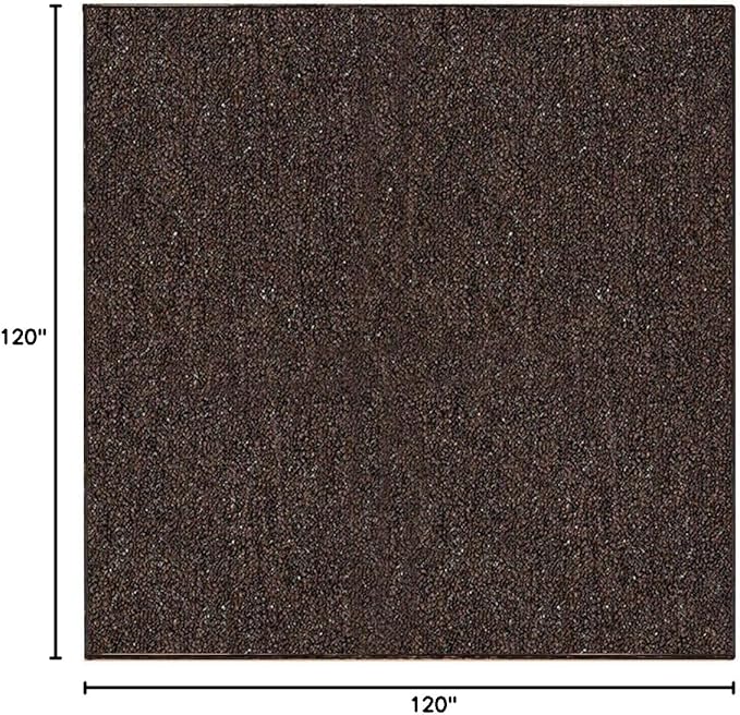 Ambiant Broadway Collection Pet Friendly Indoor Outdoor Area Rugs Brown - 10' Square, Stain & Fade Resistant, Easy Care, Pet & Kids Friendly, Made in USA, Perfect for Weddings & Everyday Use!