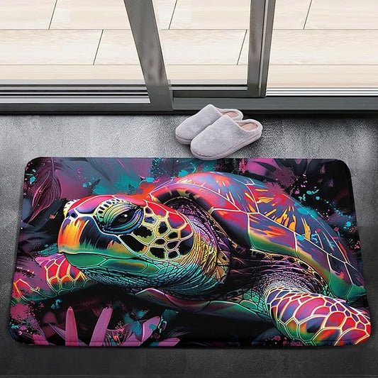 Sea Turtles Rug - Seafloor Turtle Area Rug for Kids Colorful Ocean Life Turtles Carpet Rugs for Bedroom Living Room Kids Room Decor, 35 in x 23 in