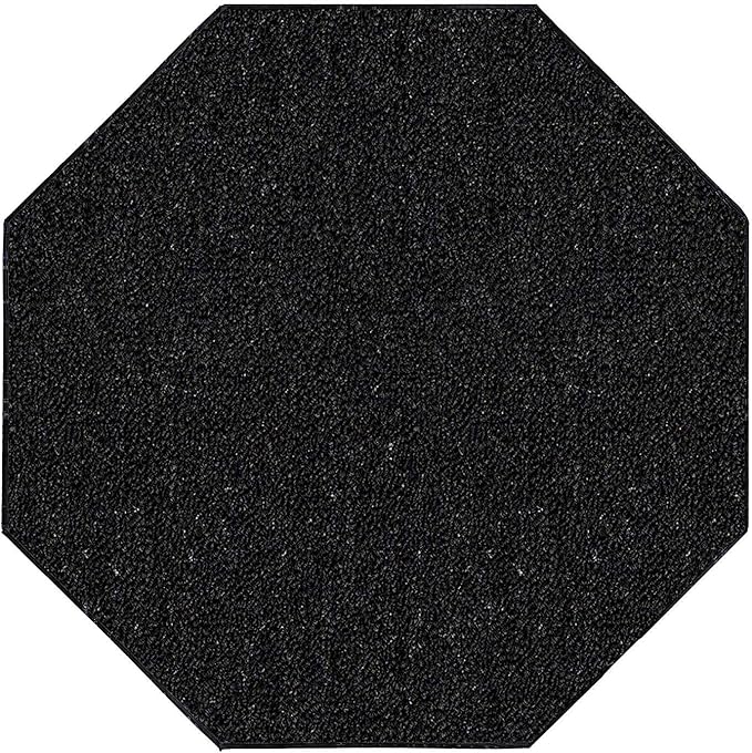 Ambiant Broadway Collection Pet Friendly Indoor Outdoor Area Rugs Black - 6' Octagon, Stain & Fade Resistant, Easy Care, Pet & Kids Friendly, Made in USA, Perfect for Weddings & Everyday Use!