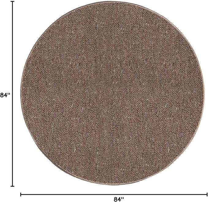 Ambiant Broadway Collection Pet Friendly Indoor Outdoor Area Rugs Brown - 7' Round, Stain & Fade Resistant, Easy Care, Pet & Kids Friendly, Made in USA, Perfect for Weddings & Everyday Use!