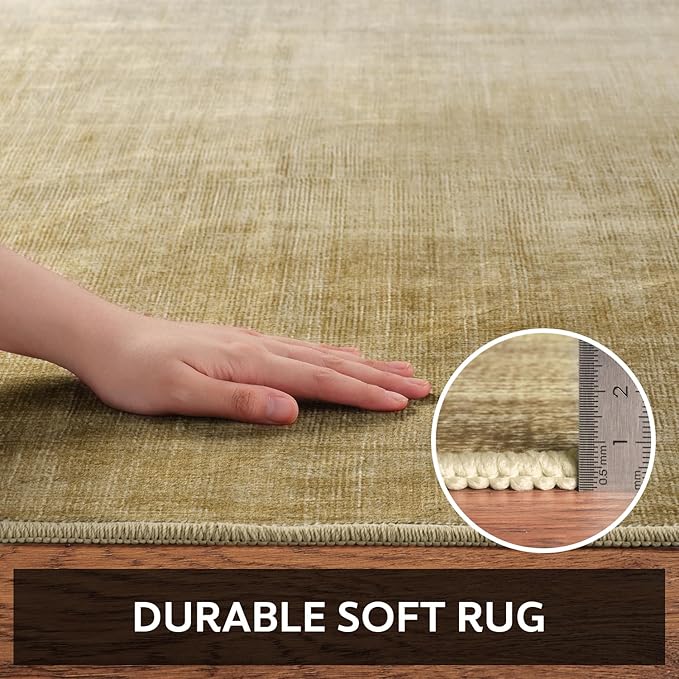 4x6 Area Rugs for Living Room, Machine Washable Non Slip Area Rug Modern Abstract Indoor Rug Carpet Ultra Soft Rugs for Bedroom Dining Room Playroom Bedside Office, Khaki