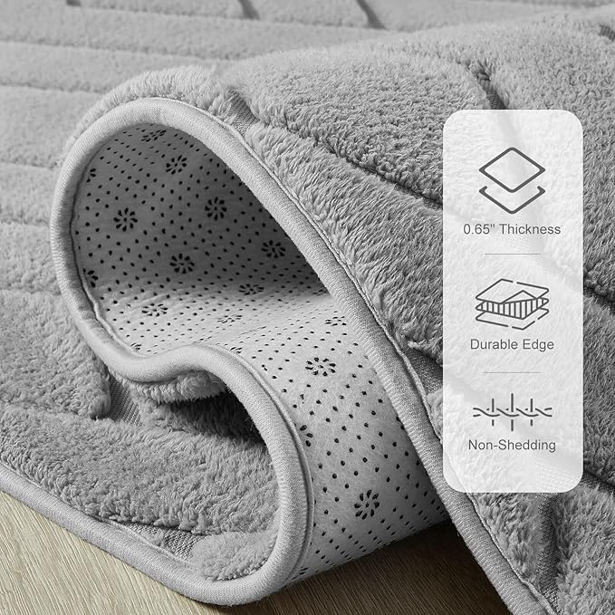 Ultra Soft Grey Area Rug for Living Room, 6x9 Modern Geometric Shag Rugs with Nonslip Backing for Bedroom, Washable Fuzzy Carpet for Cozy Kids Room Nursery