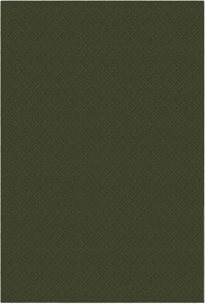 KOZYFLY Area Rug 5x7 Ft Washable Rugs for Living Room Non Slip Rubber Backed Bedroom Rug Braided Cotton Dining Room Rug, Floor Carpet for Living Room Dining Room Bedroom, Dark Green